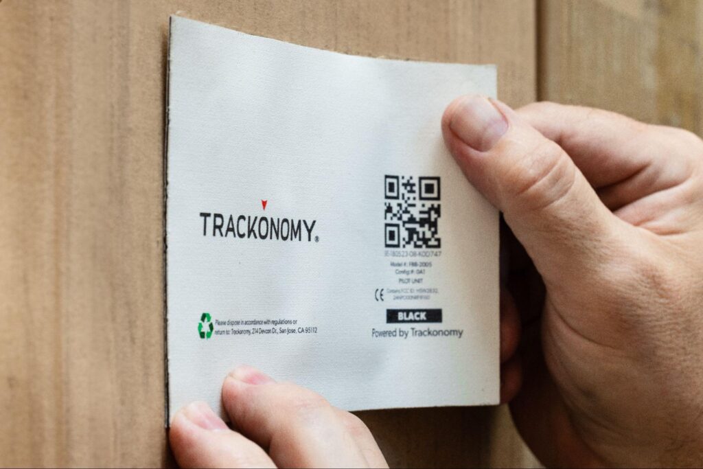 SmartTape being placed on a parcel